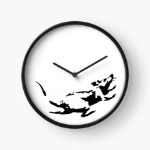 (Banksy Rat Running in a=24) Wall Clock 12 Inch Funny Mantel & Tabletop Art Decor for Home Bedroom Office