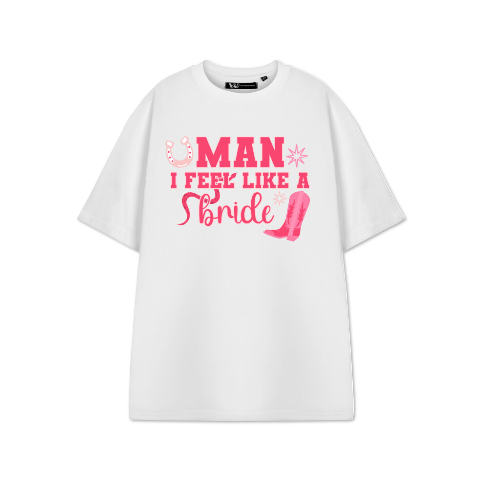Show Me The Merch Women's White (Medium) Short Sleeved T-Shirt ( )