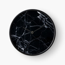 (Black Marble=813) Wall Clock 12 Inch Funny Mantel & Tabletop Art Decor for Home Bedroom Office