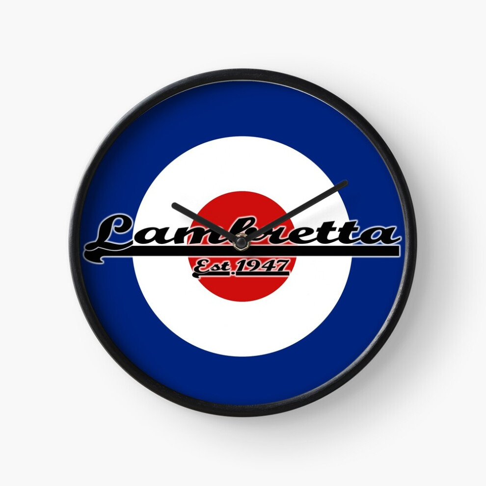 (Team Lambretta MOD Target=829) Wall Clock 12 Inch Funny Mantel & Tabletop Art Decor for Home Bedroom Office