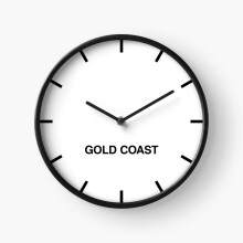 (Gold Coast Time Zone Newsroom=665) Wall Clock 12 Inch Funny Mantel & Tabletop Art Decor for Home Bedroom Office