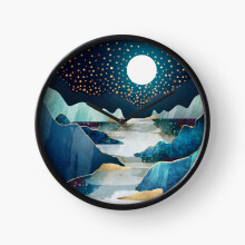 (Moon Glow=1301) Wall Clock 12 Inch Funny Mantel & Tabletop Art Decor for Home Bedroom Office
