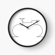 (Road Bicycle Black Outline=1350) Wall Clock 12 Inch Funny Mantel & Tabletop Art Decor for Home Bedroom Office