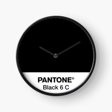 (PANTONE BLACK 6 C=1848) Wall Clock 12 Inch Funny Mantel & Tabletop Art Decor for Home Bedroom Office