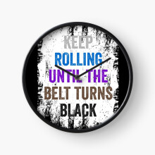 (Jiu Jitsu BJJ Keep Rolling Until The Belt Turns Black Light=1797) Wall Clock 12 Inch Funny Mantel & Tabletop Art Decor for Home Bedroom Office