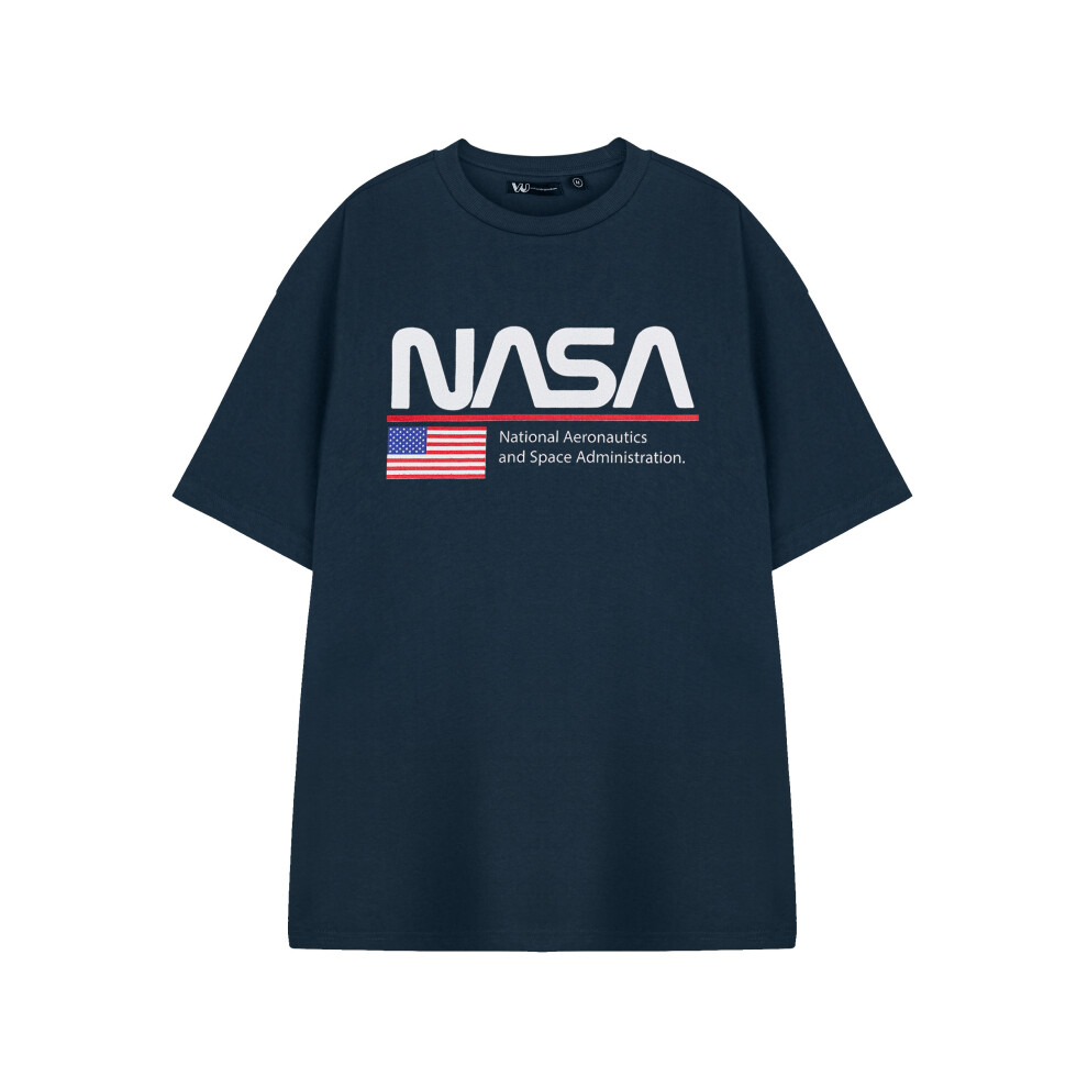 Nasa Men's Blue (Large) Short Sleeved T-Shirt (Unisex )