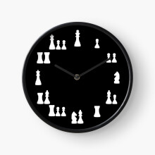 (White Chess Pieces=2085) Wall Clock 12 Inch Funny Mantel & Tabletop Art Decor for Home Bedroom Office
