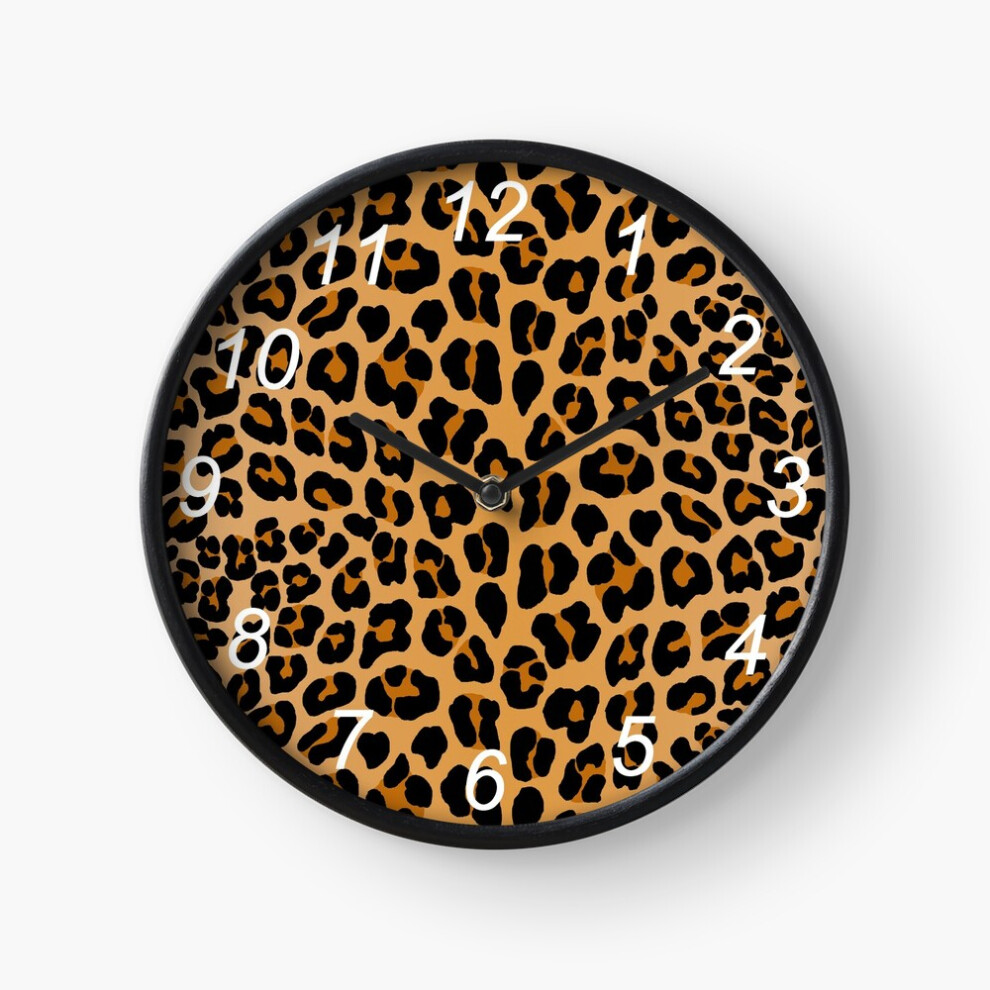 (Leopard=2002) Wall Clock 12 Inch Funny Mantel & Tabletop Art Decor for Home Bedroom Office