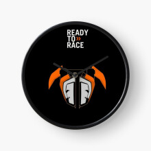 (READY TO RACE=2873) Wall Clock 12 Inch Funny Mantel & Tabletop Art Decor for Home Bedroom Office