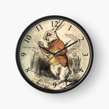 (White Rabbit=2664) Wall Clock 12 Inch Funny Mantel & Tabletop Art Decor for Home Bedroom Office