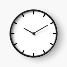 (Black and White Symbolic=2801) Wall Clock 12 Inch Funny Mantel & Tabletop Art Decor for Home Bedroom Office