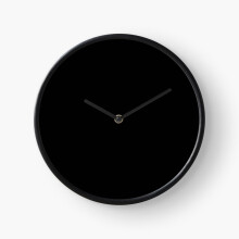 (Vanta Black (The Blackest Black)=3292) Wall Clock 12 Inch Funny Mantel & Tabletop Art Decor for Home Bedroom Office