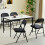 MCC (PACK OF 4, BLACK) 1/2/4/6 Faux Leather padded Foldable Chairs 3