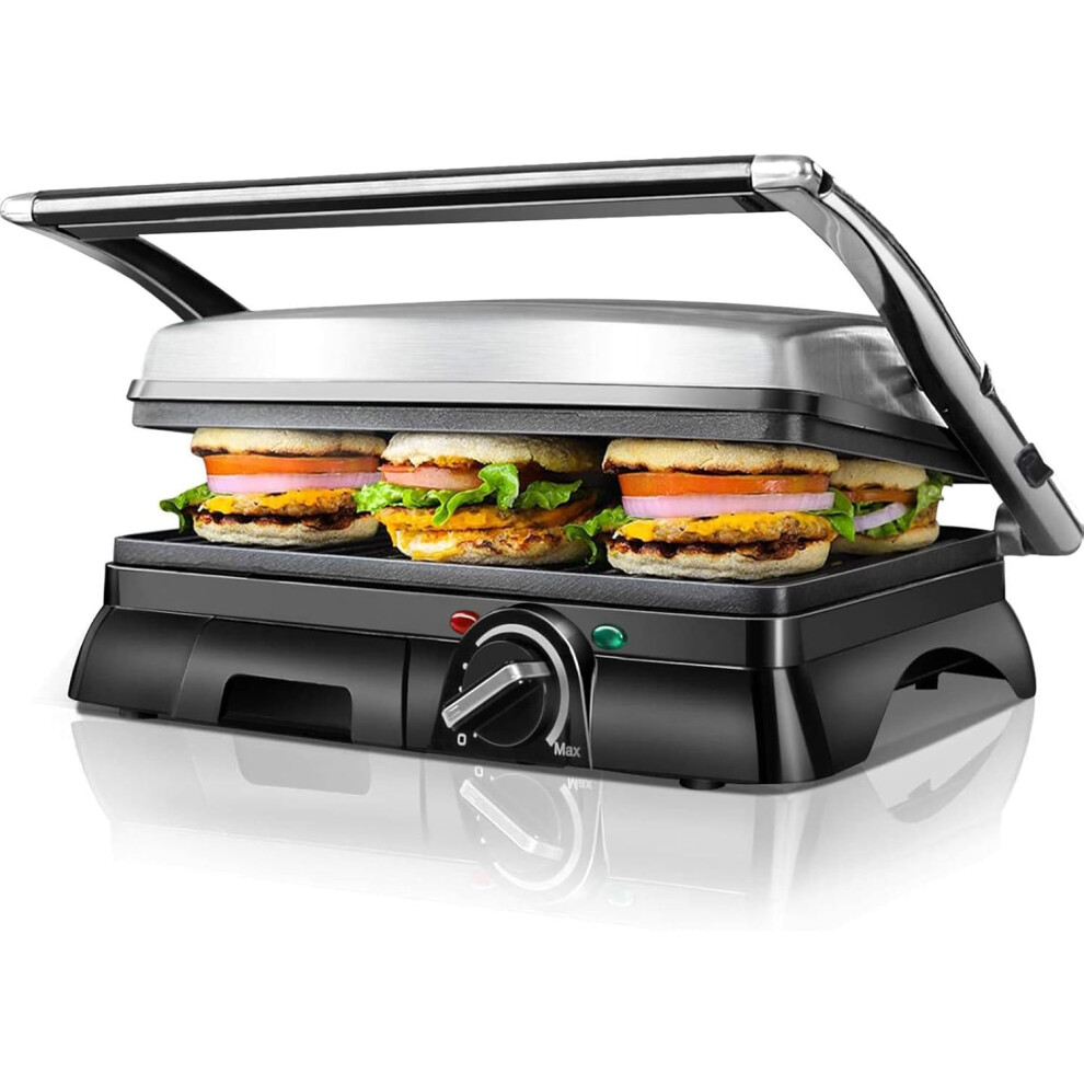 (2000W) Sandwich Toaster 2000W Toaster, Deep Filling Panini Sandwich Maker with Improved Non-Stick Coating