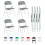 MCC (PACK OF 4, GREY) 1/2/4/6 Faux Leather padded Foldable Chairs 1
