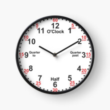 (Learning White, Learning The Time =3626) Wall Clock 12 Inch Funny Mantel & Tabletop Art Decor for Home Bedroom Office