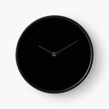 (RICH BLACK DARK- PLAIN SOLID BLACK - MANY SHADES OF BLACK ON OZCUSHIONS=3471) Wall Clock 12 Inch Funny Mantel & Tabletop Art Decor for Home Bedroom Office