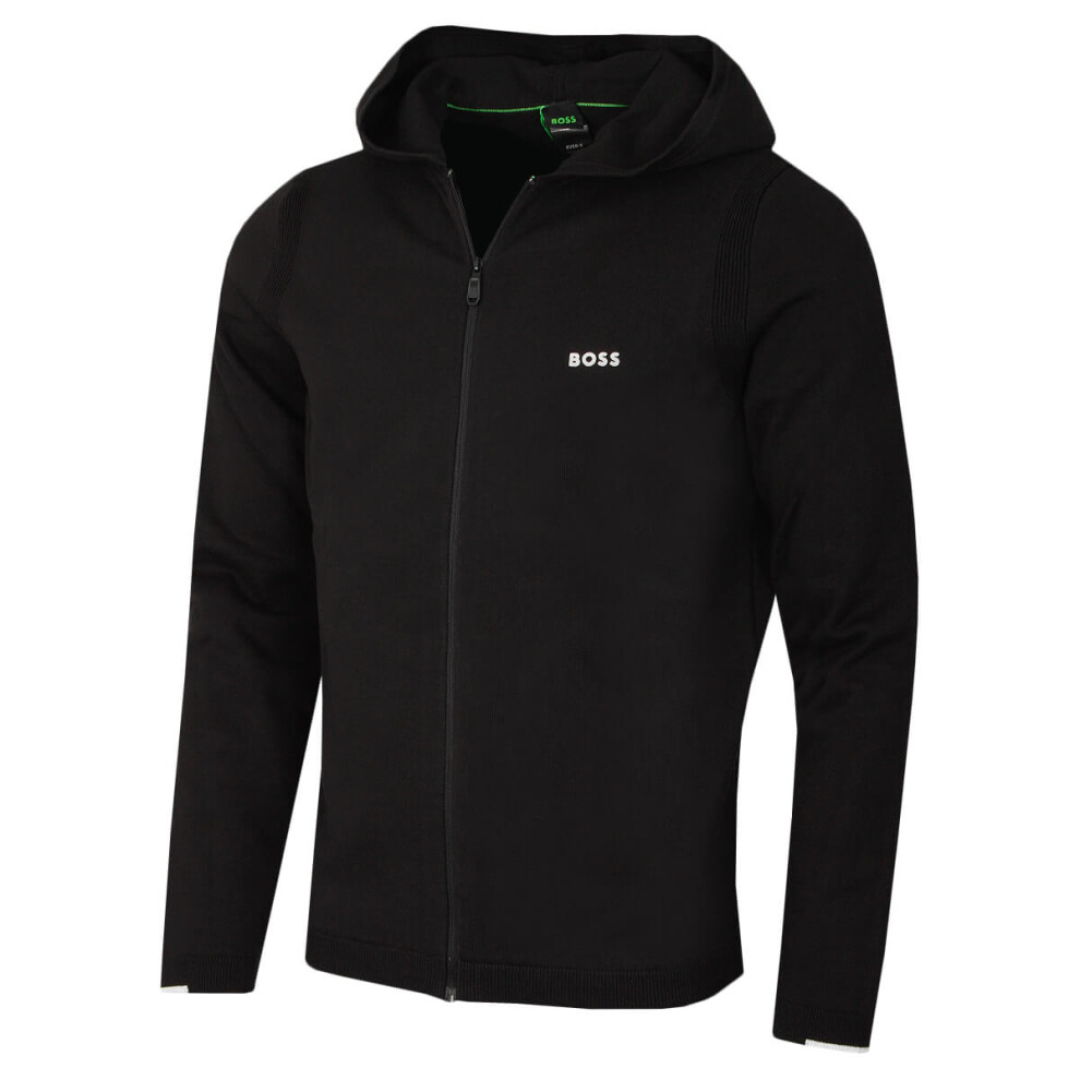 (M, Black) Hugo Boss Mens Ever-X HD Tex Flex Cotton Breathable 1/4 Zip Sweater