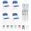 MCC (PACK OF 4, BLUE) 1/2/4/6 Faux Leather padded Foldable Chairs 1