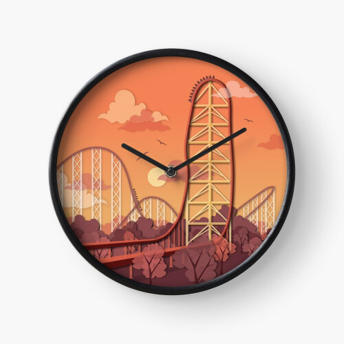 (Top Thrill Dragster Roller Coaster=3520) Wall Clock 12 Inch Funny ...
