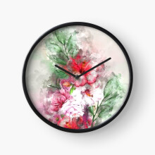 (Hibiscus Garden #floral #hibiscus=3909) Wall Clock 12 Inch Funny Mantel & Tabletop Art Decor for Home Bedroom Office