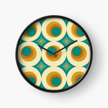 (Mid-Century Modern Splash=3950) Wall Clock 12 Inch Funny Mantel & Tabletop Art Decor for Home Bedroom Office