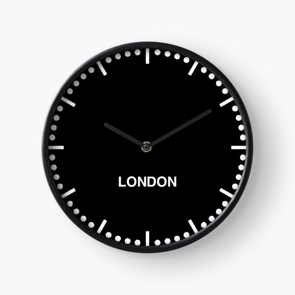 (London Time Zone Newsroom Wall (Black)=4360) Wall Clock 12 Inch Funny Mantel & Tabletop Art Decor for Home Bedroom Office