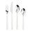 (16pc set) Cutlery Sets Stainless Steel White ABS Handle 1
