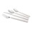 (16pc set) Cutlery Sets Stainless Steel White ABS Handle 3