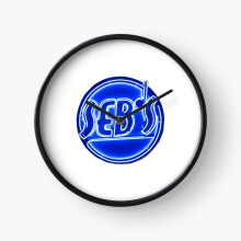 (Sebs neon sign=4831) Wall Clock 12 Inch Funny Mantel & Tabletop Art Decor for Home Bedroom Office