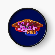 (Lulu's Pies Neon Sign - Waitress the Musical - Broadway, West End=4809) Wall Clock 12 Inch Funny Mantel & Tabletop Art Decor for Home Bedroom Office