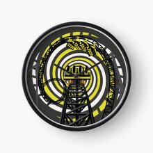 (SMILE FOREVER Shirt Design - Black and Yellow Gerstlauer Infinity Coaster=4829) Wall Clock 12 Inch Funny Mantel & Tabletop Art Decor for Home Bedroom Office