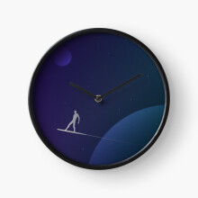 (Silver Surfer Minimal =4940) Wall Clock 12 Inch Funny Mantel & Tabletop Art Decor for Home Bedroom Office