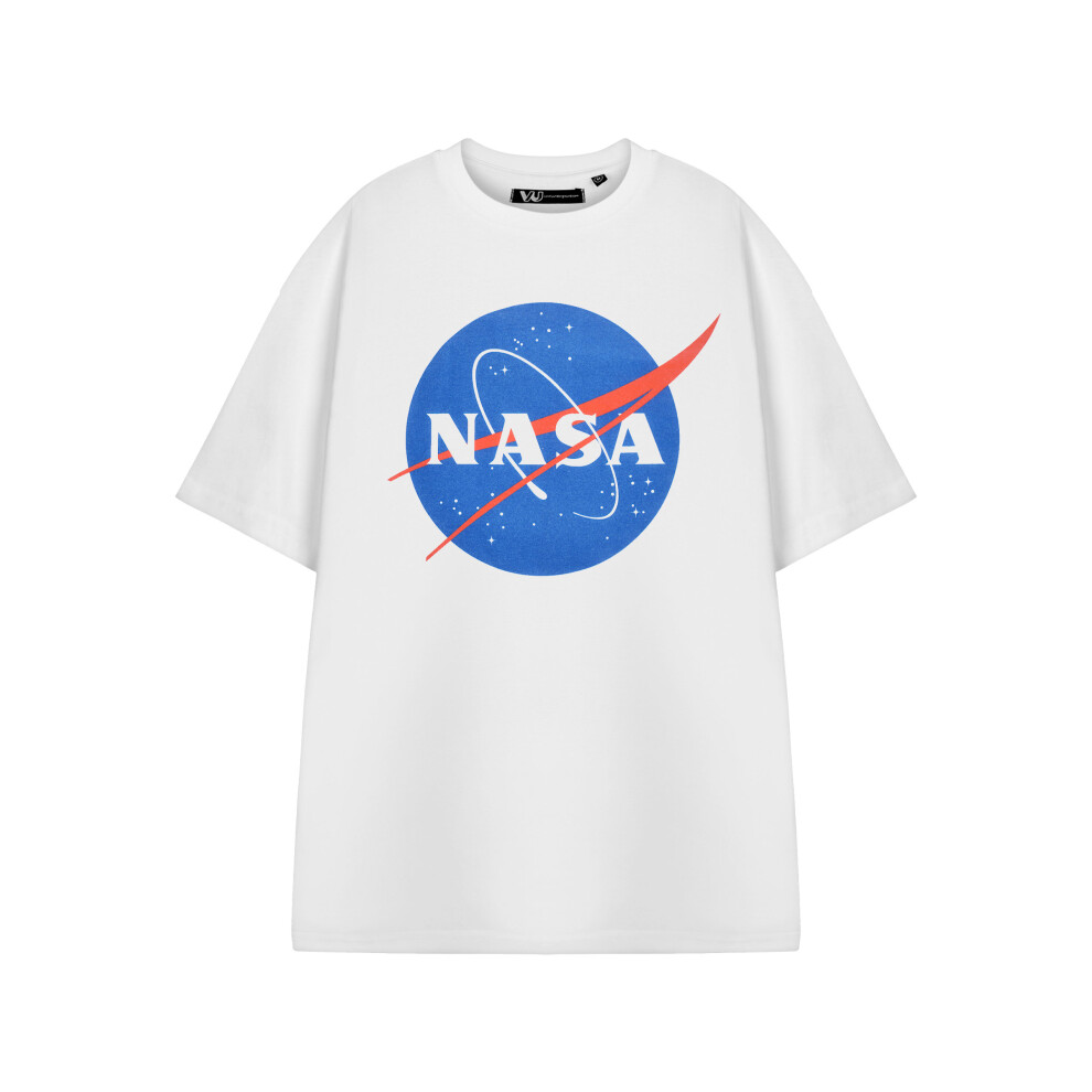 Nasa Men's White (Large) Short Sleeved T-Shirt (Unisex )
