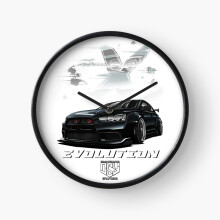 (Lancer Evolution X (Black) =4506) Wall Clock 12 Inch Funny Mantel & Tabletop Art Decor for Home Bedroom Office
