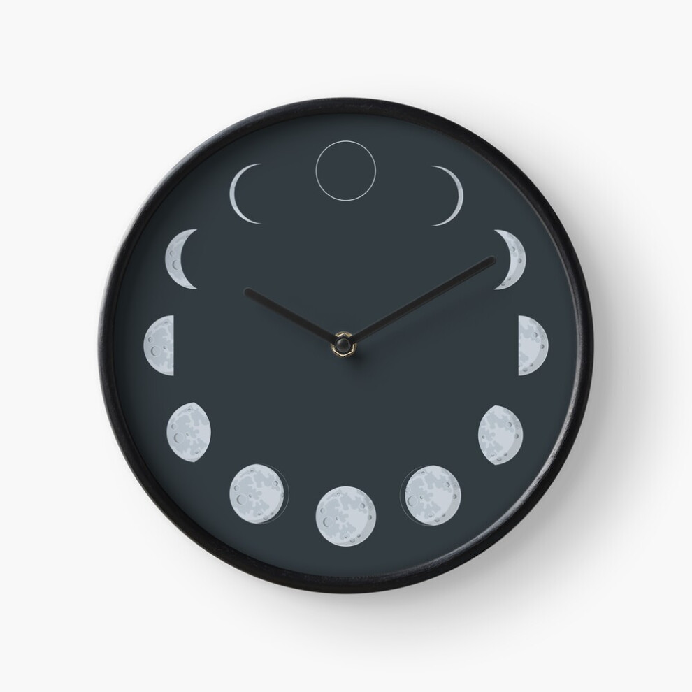 (moon phases=4492) Wall Clock 12 Inch Funny Mantel & Tabletop Art Decor for Home Bedroom Office