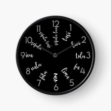 (Samoan Black Minimal=4692) Wall Clock 12 Inch Funny Mantel & Tabletop Art Decor for Home Bedroom Office