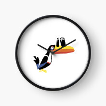 (Guinness Toucan=5155) Wall Clock 12 Inch Funny Mantel & Tabletop Art Decor for Home Bedroom Office