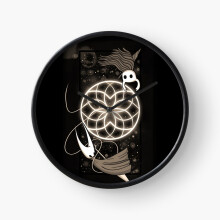 (Hollow knight=5183) Wall Clock 12 Inch Funny Mantel & Tabletop Art Decor for Home Bedroom Office