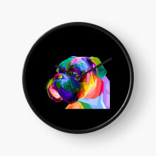 (Old English Bulldog=5116) Wall Clock 12 Inch Funny Mantel & Tabletop Art Decor for Home Bedroom Office