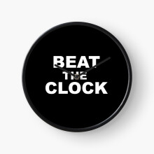 (Beat The - black wall clock with white text=5381) Wall Clock 12 Inch Funny Mantel & Tabletop Art Decor for Home Bedroom Office