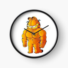 (Buff Garfield=5319) Wall Clock 12 Inch Funny Mantel & Tabletop Art Decor for Home Bedroom Office