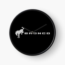 (Iconic Silver Ford Bronco Logo=5337) Wall Clock 12 Inch Funny Mantel & Tabletop Art Decor for Home Bedroom Office