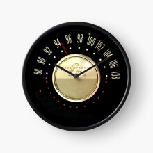 (Vintage FM Radio Dial=5079) Wall Clock 12 Inch Funny Mantel & Tabletop Art Decor for Home Bedroom Office