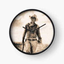 (John Wayne=5065) Wall Clock 12 Inch Funny Mantel & Tabletop Art Decor for Home Bedroom Office