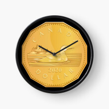 (Loonie=5059) Wall Clock 12 Inch Funny Mantel & Tabletop Art Decor for Home Bedroom Office