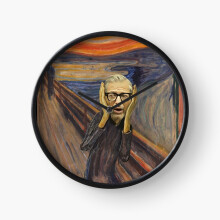 (The Goldblum Scream - Edvard Munch Fine art =5069) Wall Clock 12 Inch Funny Mantel & Tabletop Art Decor for Home Bedroom Office
