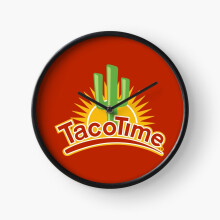 (TacoTime Resto=5057) Wall Clock 12 Inch Funny Mantel & Tabletop Art Decor for Home Bedroom Office