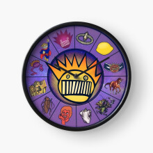 (Boognish Rising 2.2 - Ween Horoscope Astrology Birth Chart=5060) Wall Clock 12 Inch Funny Mantel & Tabletop Art Decor for Home Bedroom Office