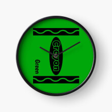 (Green Crayon Box Halloween costume couple and group funny crayon shirt=5052) Wall Clock 12 Inch Funny Mantel & Tabletop Art Decor for Home Bedroom Office